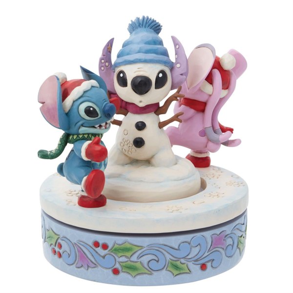 STITCH & ANGEL CONSTRUISENT UN BONHOMME DE NEIGE ROTATIF - DISNEY TRADITIONS