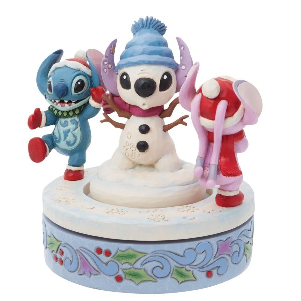 STITCH & ANGEL CONSTRUISENT UN BONHOMME DE NEIGE ROTATIF - DISNEY TRADITIONS