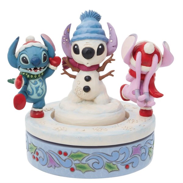 STITCH & ANGEL CONSTRUISENT UN BONHOMME DE NEIGE ROTATIF - DISNEY TRADITIONS