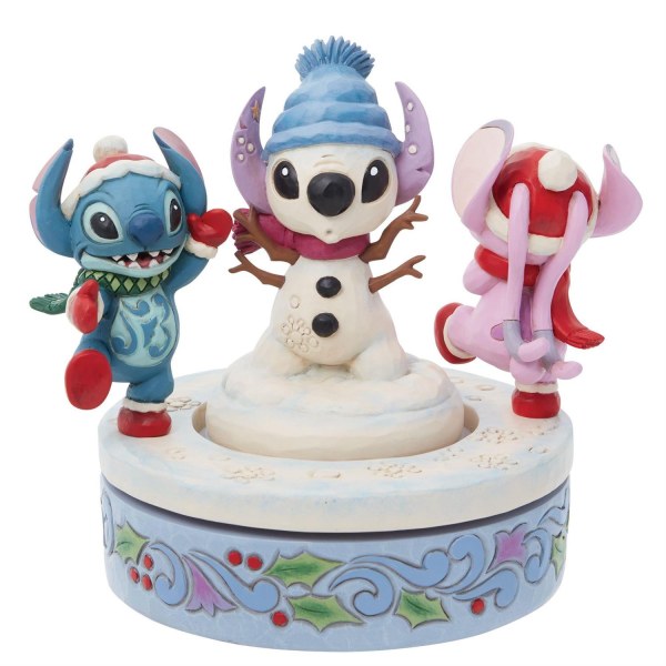 STITCH & ANGEL CONSTRUISENT UN BONHOMME DE NEIGE ROTATIF - DISNEY TRADITIONS