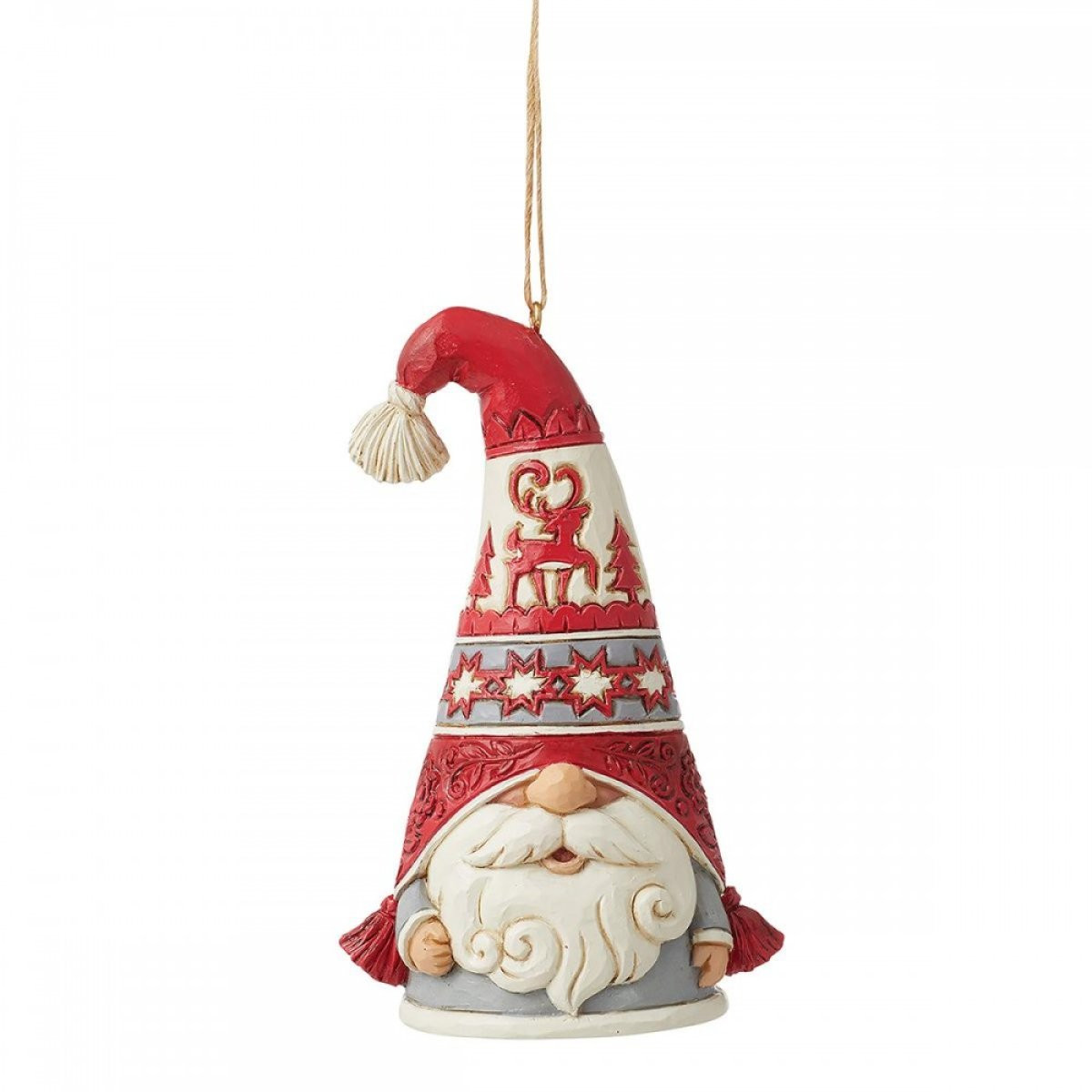 SUSPENSION GNOME DE NOËL NORDIC AVEC UN CHAPEAU À POMPON - JIM SHORE HEARTWOOD CREEK
